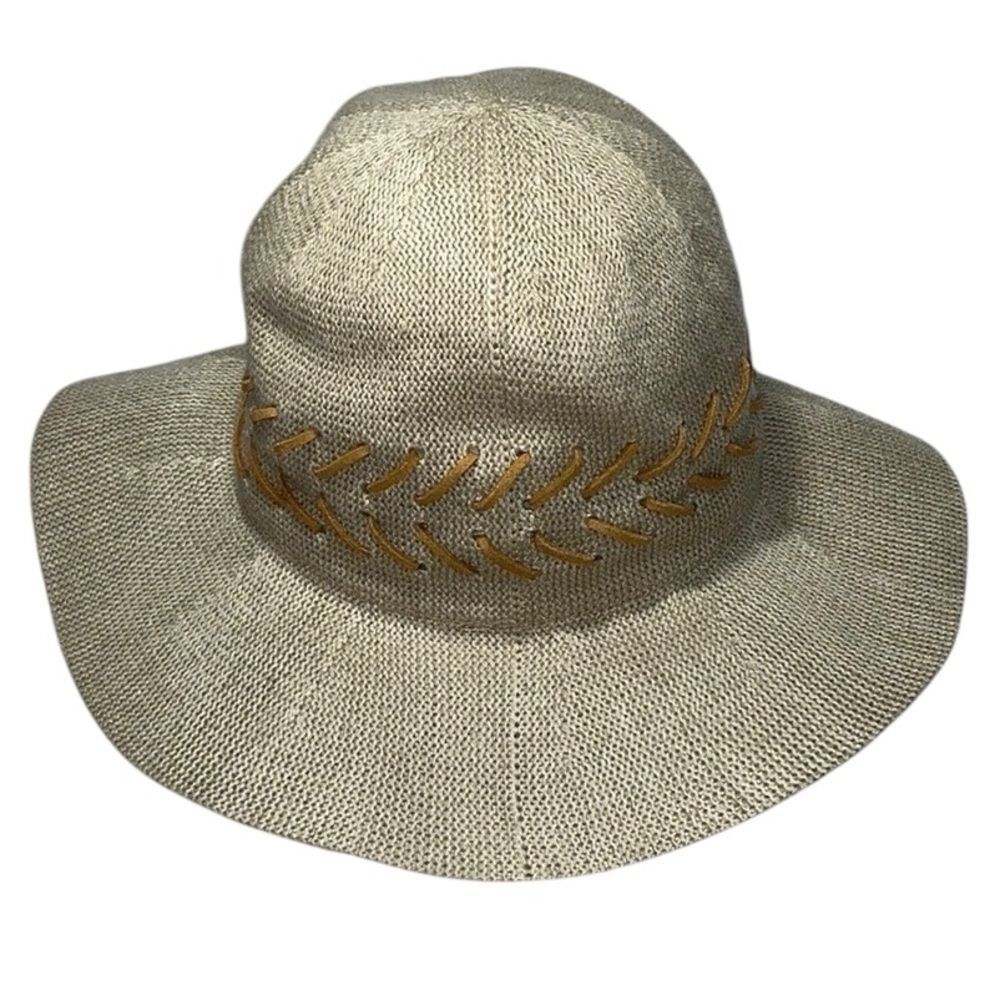 INC Leather Weave Burlap Wide Brim Hat - Picture 4 of 9